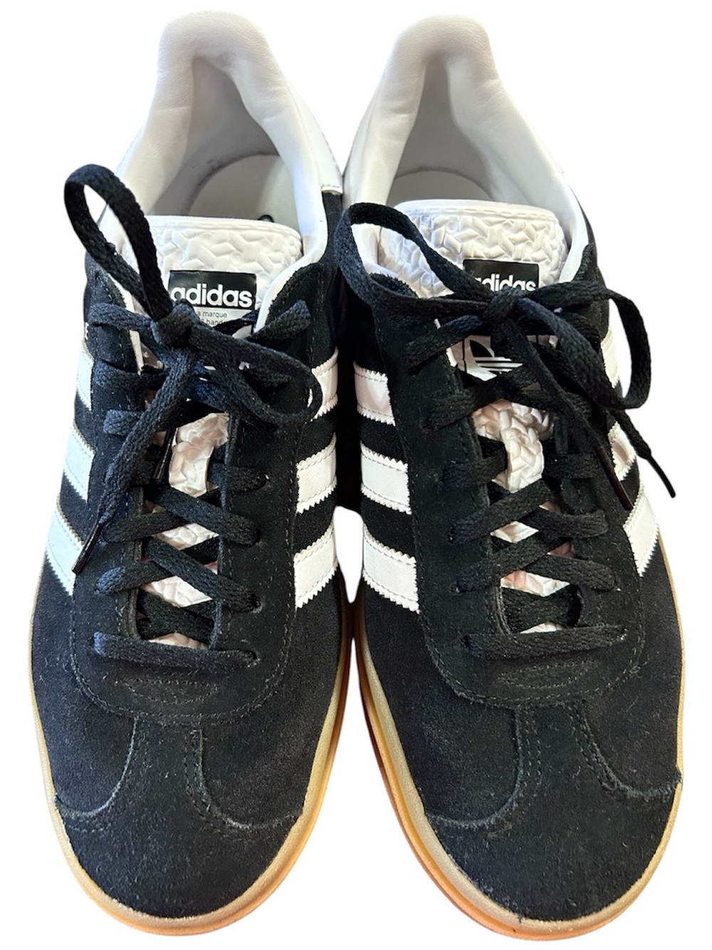 Adidas Gazelle Bold Q Women's Size 8.5 Black/White/Tan Gum Sneakers